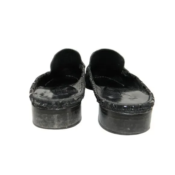 Sesto Meucci Women's Black Leather Slides Slip On Mules Made in Italy Size 11 N - Picture 3 of 11